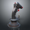 Black Industrial Mechanical Part Featuring Red Button And Circular Base Structure 3d model