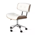 Swivel Table And Chair Combination With White Dark Leather Seats Wooden Backs Metal Bases