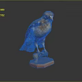 Bird Specimen Standing On Orange Base With Detailed Feathers Against Dark Background 3d model