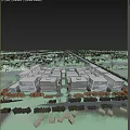 Modern Industrial Park With Green Roofs Central Gardens And Wide Roads