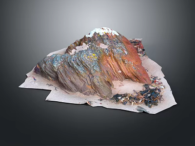 Garden Landscape Design With Natural Rock Formations And Colorful Textured Layers 3d model