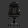 Ergonomic Black Leather Office Chair With High Back Adjustable Arms And Swivel Casters