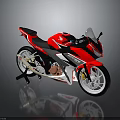 Sleek Red and Black Sport Motorcycle With Streamlined Bodywork and Racing Design