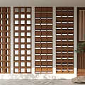 Wooden Lattice Room Dividers With Grid Design For Interior Space Separation