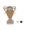 Ornate Ceramic Vessels Featuring Gold Metal Accents Transparent Glass Details And Black Gemstone Embellishments