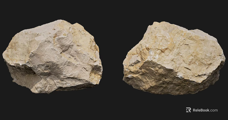 Natural Stone Blocks With Rough Surface Texture And Natural Shape For Decorative 3d model