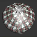 Plaid Beret With White Brim And Pom Pom Fashion Accessory Design