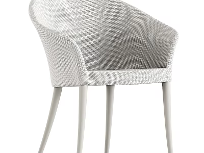 Modern Woven Leisure Chair With Armrest And Slim Metal Legs Design 3d model