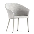 Modern Woven Leisure Chair With Armrest And Slim Metal Legs Design