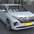 White Hyundai MPV Car With Modern Front Grille And Sleek Body Design