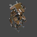 Yellow Mechanical Armored Robot Design With Number 03 And Detailed Joints