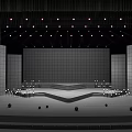 Illuminated Stage Design With Large Screen Blue Background Steps And Decorative Balls 3d model