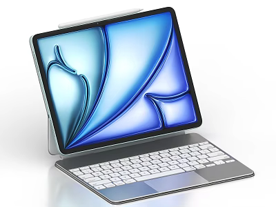 Modern 2 in 1 Digital Tablet with Detachable Keyboard and Sleek 3d model