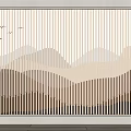 Modern Bed Background Wall With Wooden Stripes Wavy Patterns And Warm Embedded Lighting