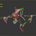 Sleek White And Black Drone Design With Rotating Propellers And Camera Equipment