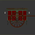 Retro carriage ancient frame car frame car 3d model