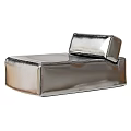 Single Sofa With Shiny Silver Metallic Finish Modern Minimalist Design 3d model