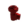 Red Industrial Valve Mechanical Component With Metal Structure And Pipe Fitting