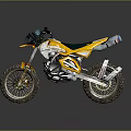 Yellow And White Off Road Motorcycle With Muddy Tires Black Seat And Sporty Design