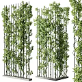 Lush Green Plant Wall With Hanging Vines Diverse Foliage And Vertical Design 3d model