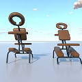 Medical Examination Chairs With Brown Upholstery Adjustable Headrests And Metal Legs