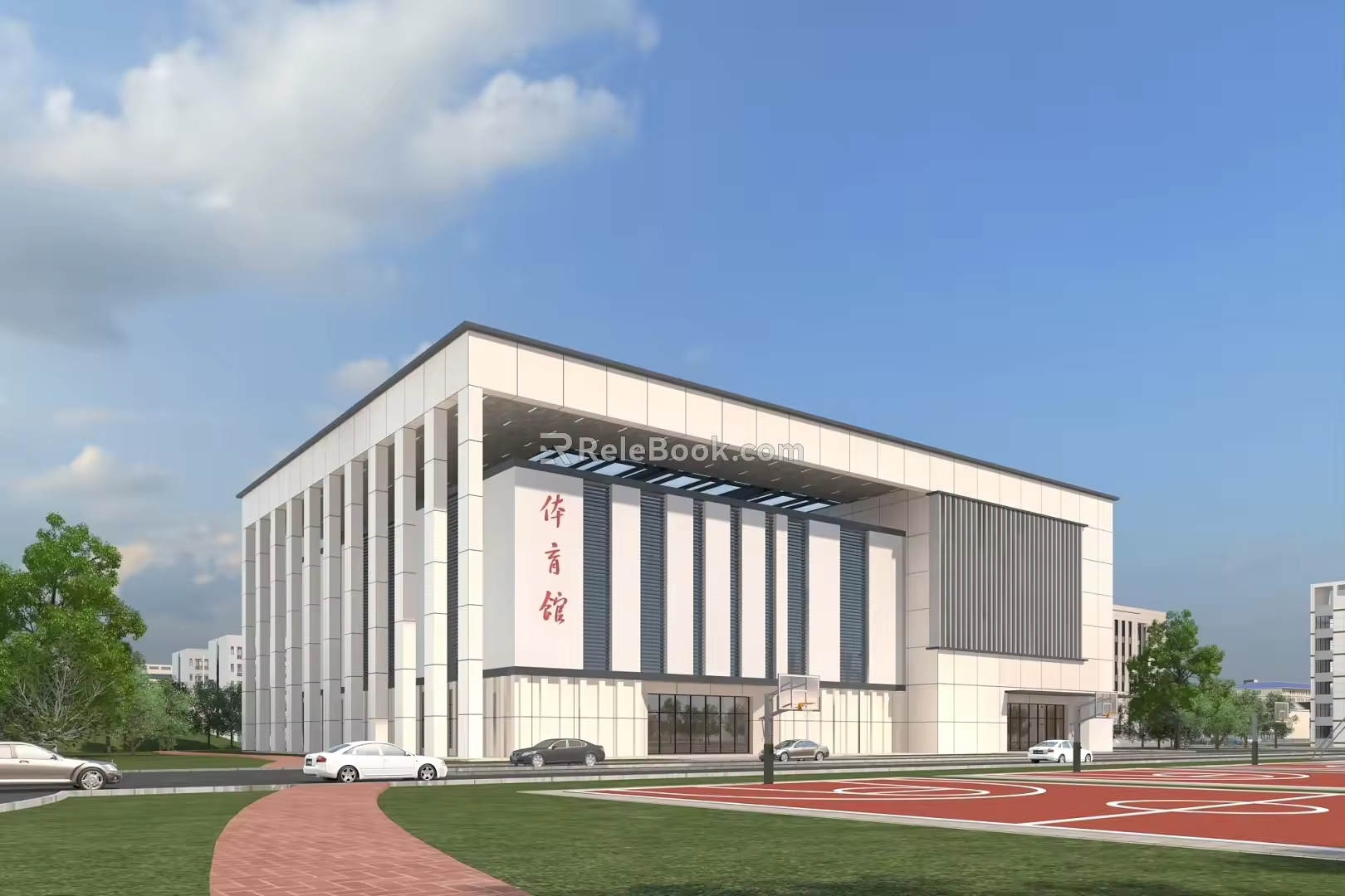 modern gymnasium building gymnasium 3d model
