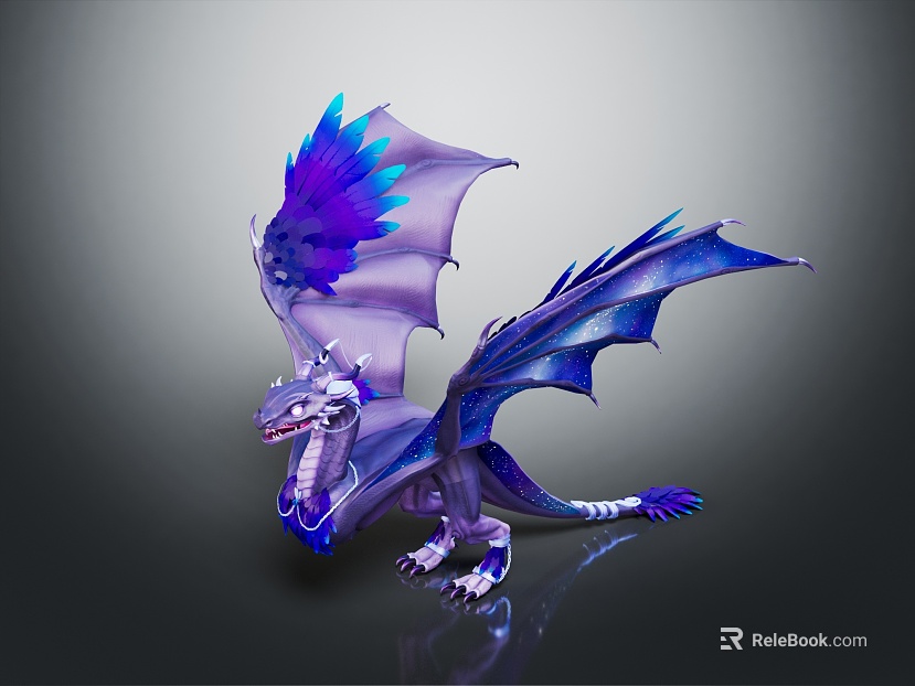 Modern game character flying dragon cartoon flying dragon texture