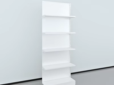 White Display Shelf with Multiple Layers for Retail Store Merchandise 3d model