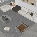 Modern Sofa Coffee Table Combination Sofa 3d model