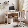 Nordic Desk and Chair Desk and Chair Combination Desk Table Jewelry Ornaments 3d model
