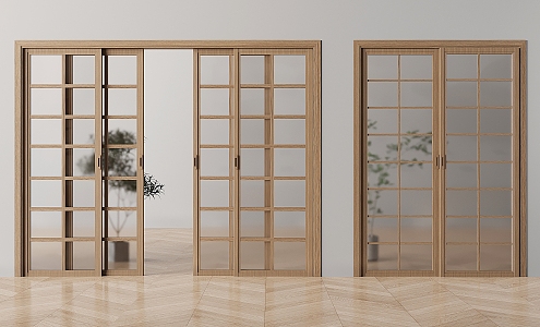 Sliding door Sliding door Sliding door Lattice sliding door Partition door Glass sliding door 3d model