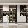 Modern bookcase combination 3d model