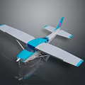 Small Blue And White Glossy Passenger Plane Model With Pink Tail Design