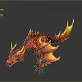 Red Dragon With Glowing Flame Effects In Black Background Game Movie Character
