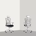Modern Green and White Mesh Office Chairs with Swivel Base and Adjustable Arms