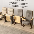 Different Colored Comfortable Chairs With Wooden Armrests Modern Indoor