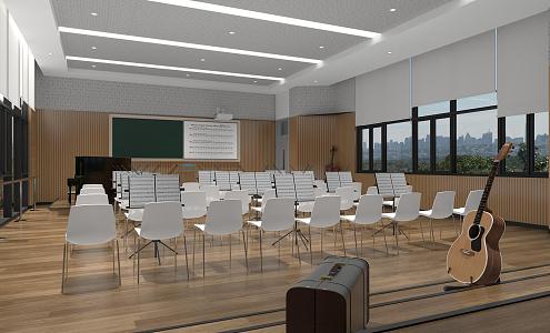 Music Classroom Music Training Guitar Training 3d model