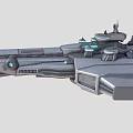 Futuristic Sci Fi Spaceship 3D Model With Metallic Structure And Blue Glowing Accents