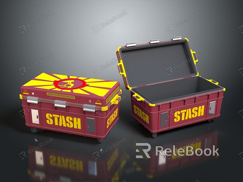 Boxes, Bags, Leather Boxes, Leather Boxes and Containers Realistic model