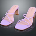 Light Purple Women's Sandals with Crisscross Straps and Tan Block Heel by Bellaire