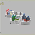 Storage Basket Grocery Basket Storage Box Grocery Box Storage Box Storage Basket Bottles Jars 3d model