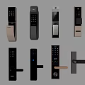 Smart Door Handle Collection With Various Designs Keypad Fingerprint And Black Gold Silver Finishes