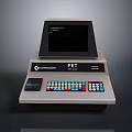 Commodore PET Vintage Electronic Device With Screen Display And Colorful Keypad Keyboard