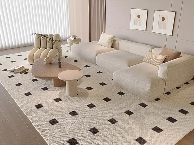 Modern Sofa Coffee Table Round Pillow Creative Shaped Sofa Green Planting Leisure Sofa 3d model