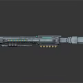 Futuristic Sci Fi Weapon With Metallic Design And Blue Glowing Accents