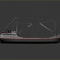 Cargo Freight Ship With Deck Cranes And Flat Transport Hull Design For Maritime Use