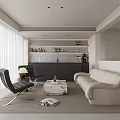Modern Co working Space Interior Design With Sofa Chair Coffee Table And Bar Area Shelves