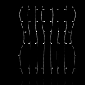 White Curved Decorative Light Strings Arranged In Order On Black Background