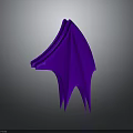 Purple Wing Shaped Decorative Component Detailed 3D Model Design with Smooth Curves and Modern Aesthetic