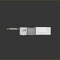 White Refrigerator With Stickers In Small Kitchen Setup With Stove Sink And Cabinets